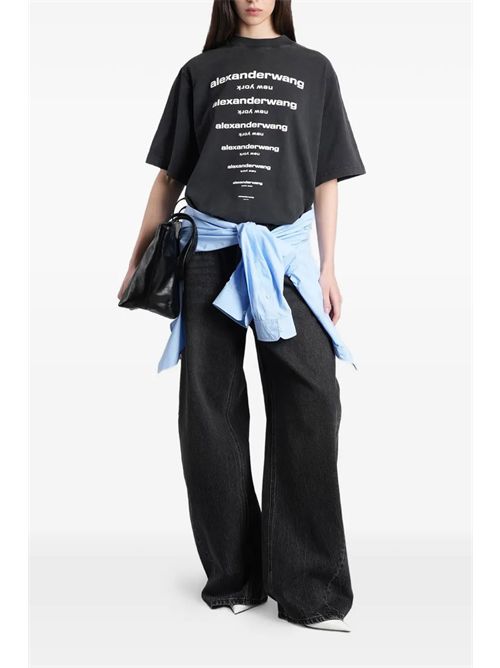 Jeans con logo in strass ALEXANDER WANG | 4DC1264112031